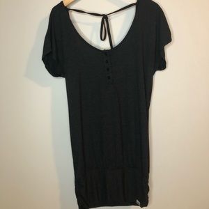 Surf Sisters post surf mini dress. Dark grey